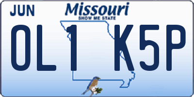 MO license plate OL1K5P