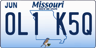 MO license plate OL1K5Q