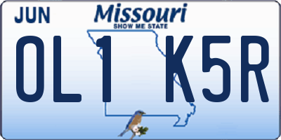 MO license plate OL1K5R