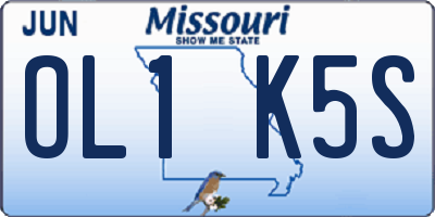 MO license plate OL1K5S