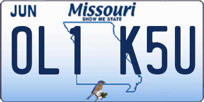 MO license plate OL1K5U
