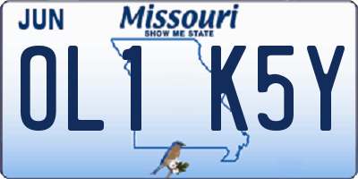 MO license plate OL1K5Y