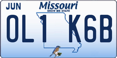 MO license plate OL1K6B