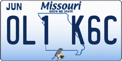 MO license plate OL1K6C