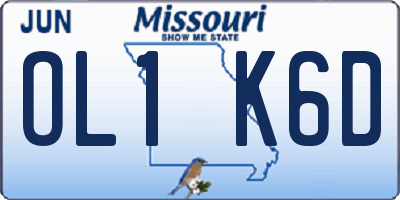 MO license plate OL1K6D