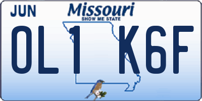 MO license plate OL1K6F
