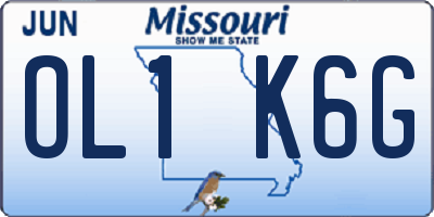 MO license plate OL1K6G
