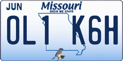MO license plate OL1K6H