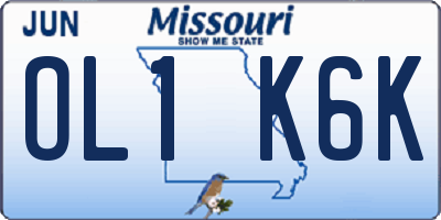 MO license plate OL1K6K