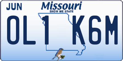 MO license plate OL1K6M