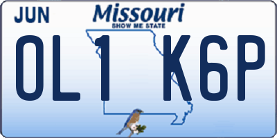 MO license plate OL1K6P