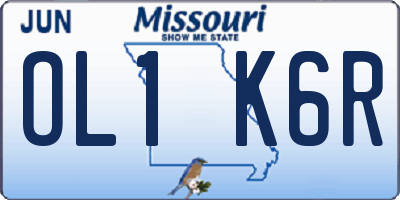 MO license plate OL1K6R