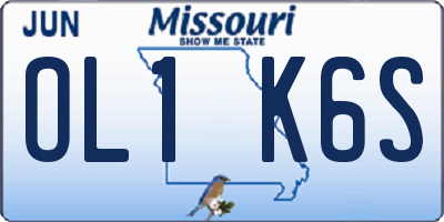 MO license plate OL1K6S