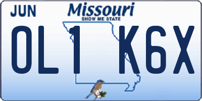 MO license plate OL1K6X