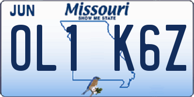 MO license plate OL1K6Z