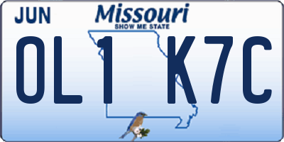 MO license plate OL1K7C