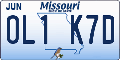 MO license plate OL1K7D