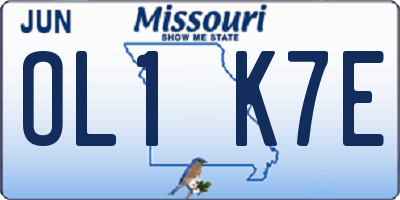 MO license plate OL1K7E