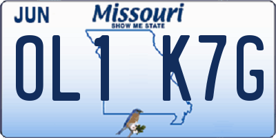 MO license plate OL1K7G