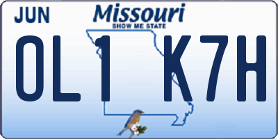 MO license plate OL1K7H