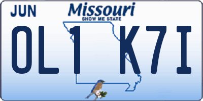 MO license plate OL1K7I