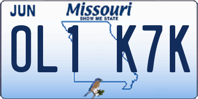 MO license plate OL1K7K