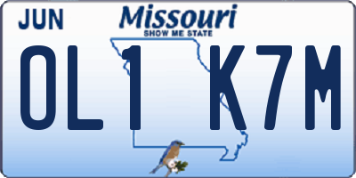 MO license plate OL1K7M