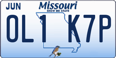 MO license plate OL1K7P