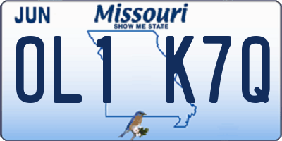 MO license plate OL1K7Q