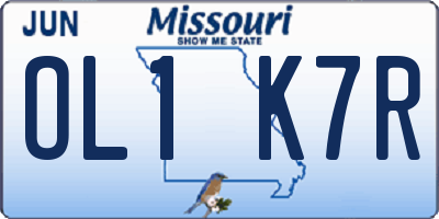MO license plate OL1K7R