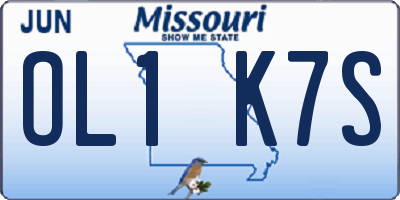 MO license plate OL1K7S