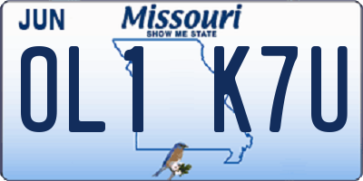 MO license plate OL1K7U