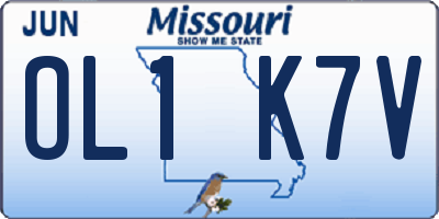 MO license plate OL1K7V