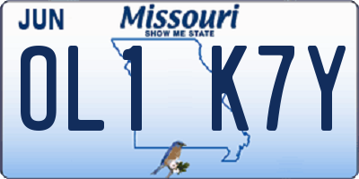 MO license plate OL1K7Y