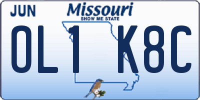 MO license plate OL1K8C