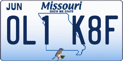 MO license plate OL1K8F