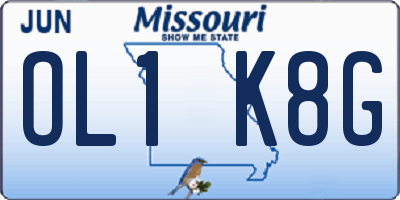 MO license plate OL1K8G