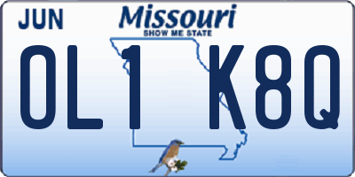 MO license plate OL1K8Q