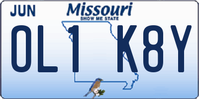 MO license plate OL1K8Y