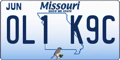 MO license plate OL1K9C