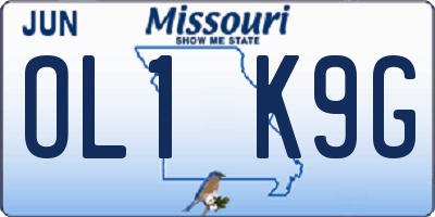 MO license plate OL1K9G