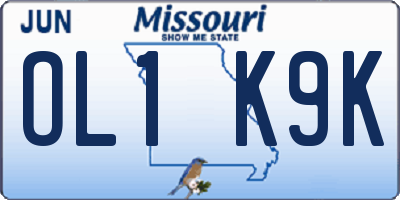 MO license plate OL1K9K