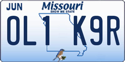 MO license plate OL1K9R