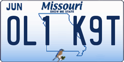MO license plate OL1K9T