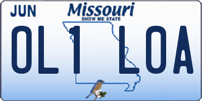 MO license plate OL1L0A