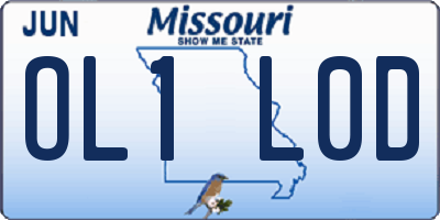 MO license plate OL1L0D