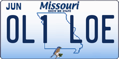 MO license plate OL1L0E