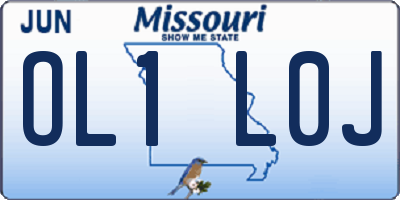 MO license plate OL1L0J