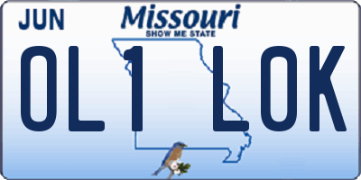 MO license plate OL1L0K