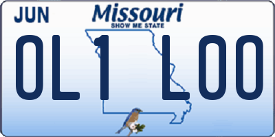 MO license plate OL1L0O